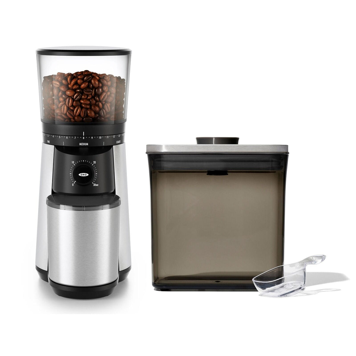 conical-burr-coffee-grinder-and-steel-coffee-pop-container-1-7-qt-with-scoop-bundle-t2 11409800.jpg